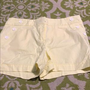 Yellow seersucker shorts